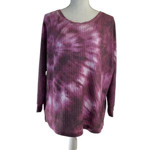 Democracy Purple Tie-Dye Long Sleeve Top